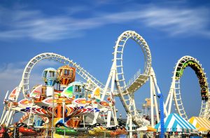 roller coaster at amusement park