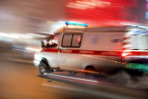 Picture of an Ambulance Zooming Down the Street