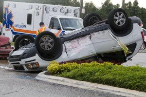 Picture of a Rollover Vehicle Accident Involving an SUV
