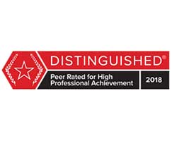 Distinguished Peer Rated For High Professional Achievement 2018